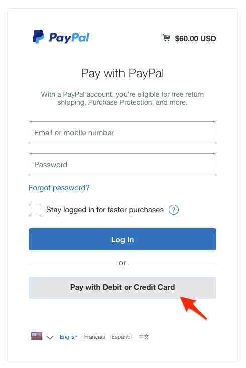 Paypal checkout guidance