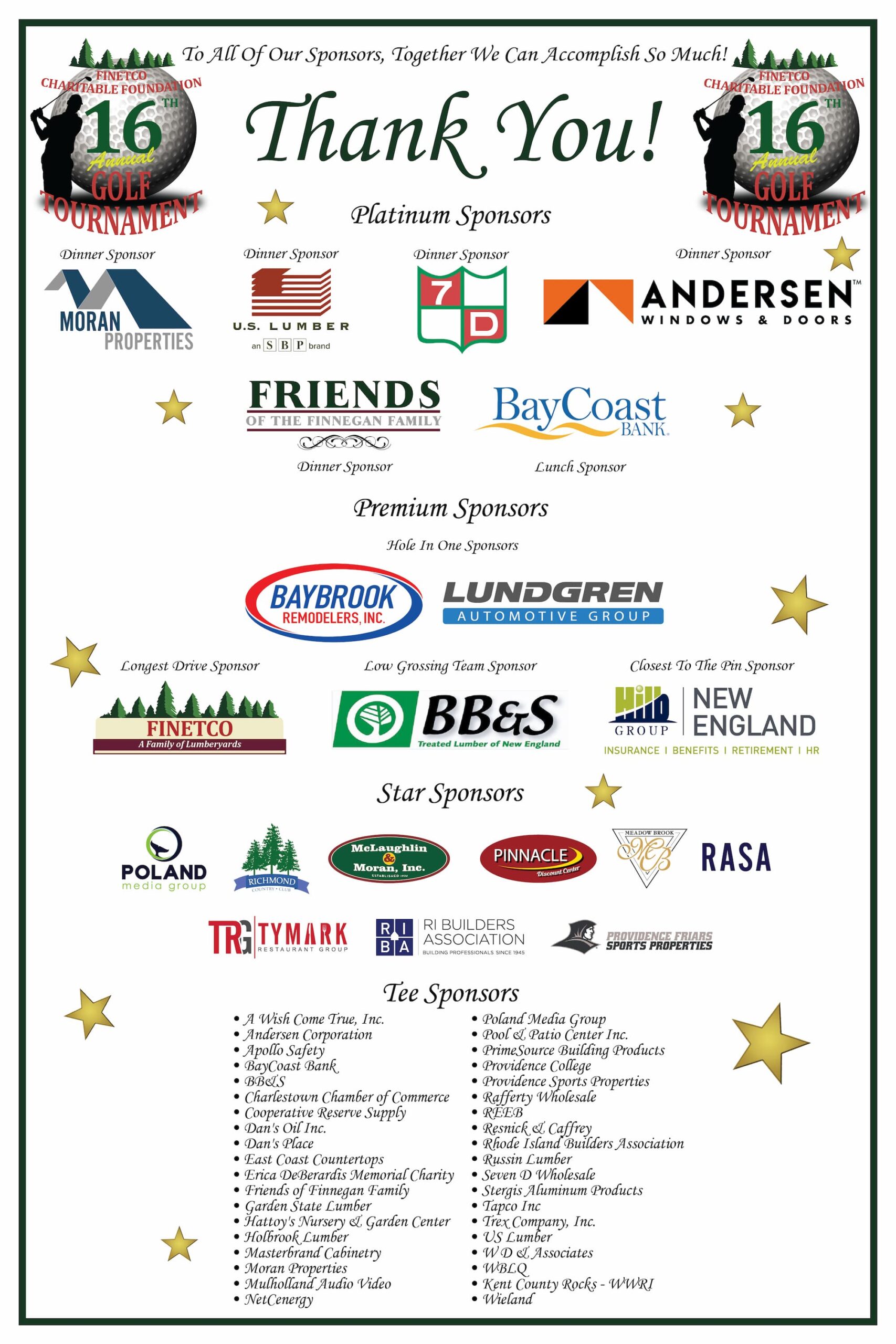 Image to Thank sponsors for their support